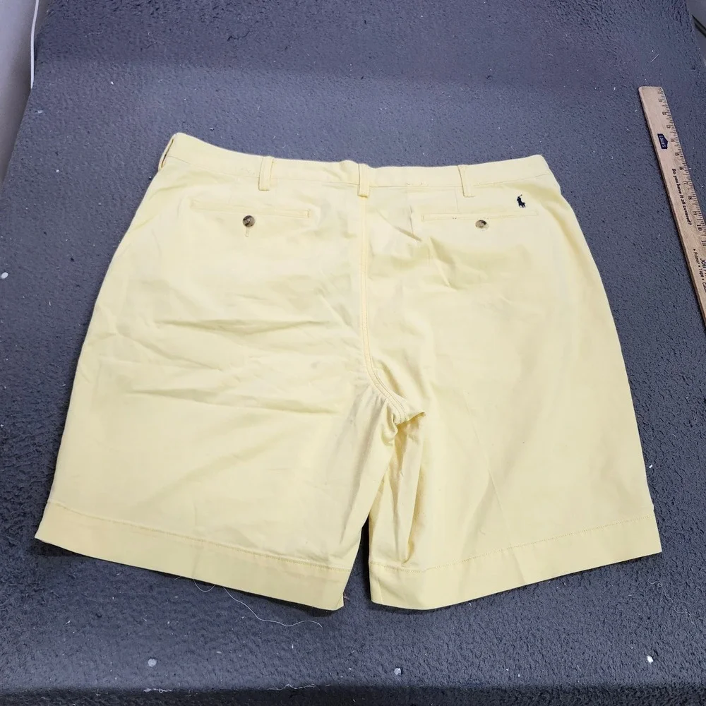 Polo Ralph Lauren Mens 40 Yellow Stretch Classic Fit Chino Shorts Pony Logo